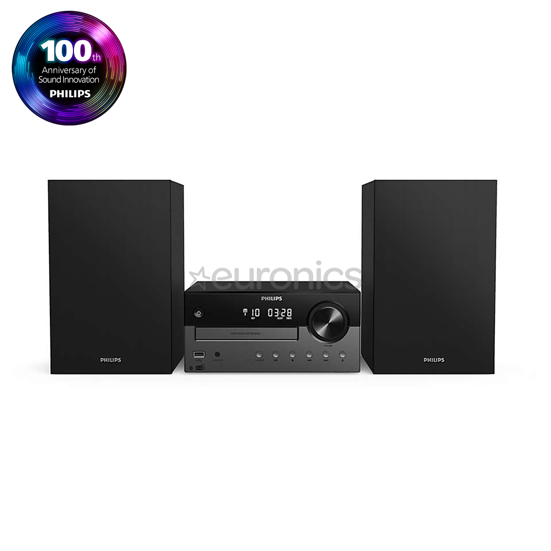 Philips TAM4505, 2.0, 60 W, Bluetooth, USB, CD, melna - Mūzikas sistēma