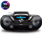 Philips AZB798T, FM, DAB+, Bluetooth, USB, CD, kasešu atskaņošana, melna - Magnetola