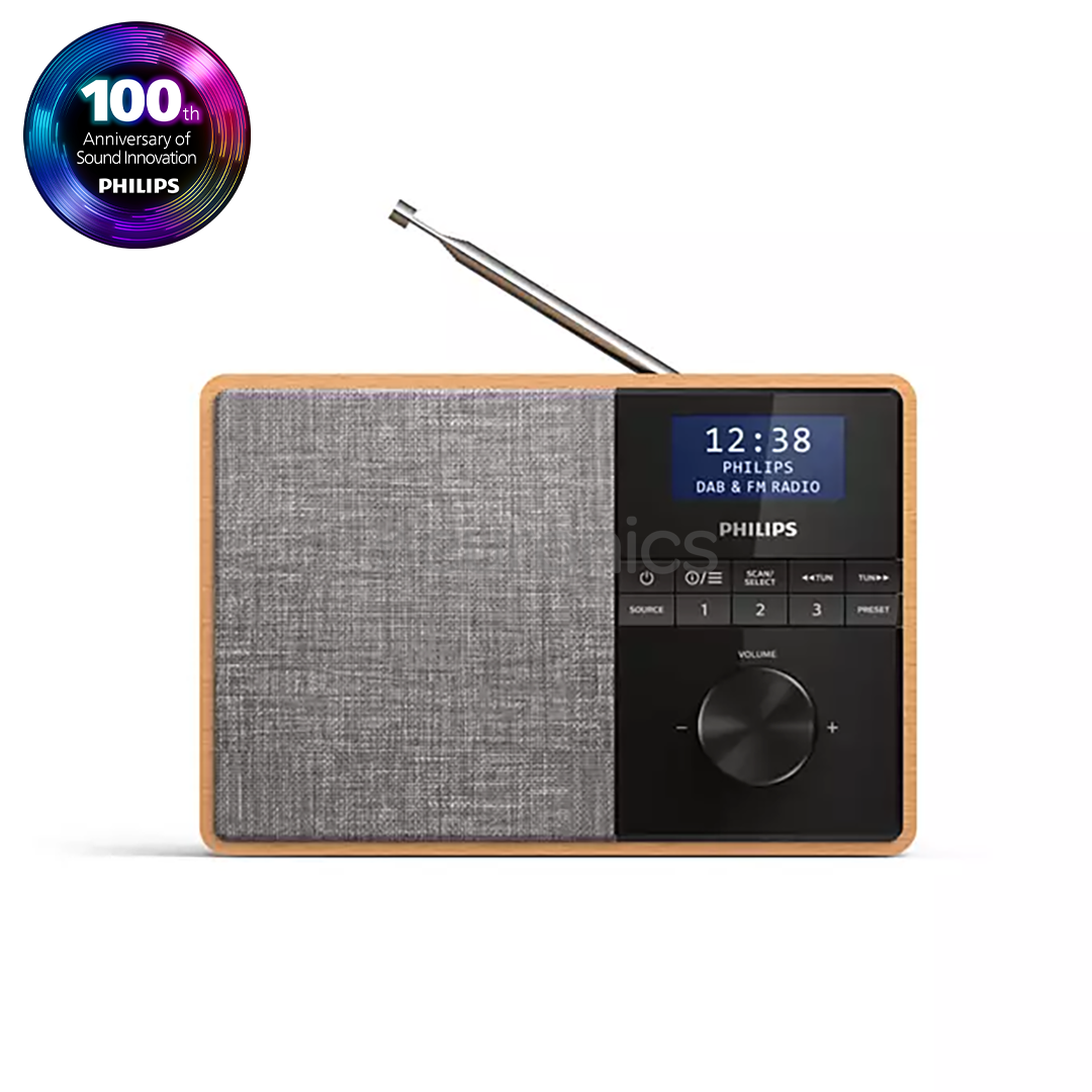 Philips TAR5505, DAB+, FM, Bluetooth, таймер, коричневый - Радио для кухни