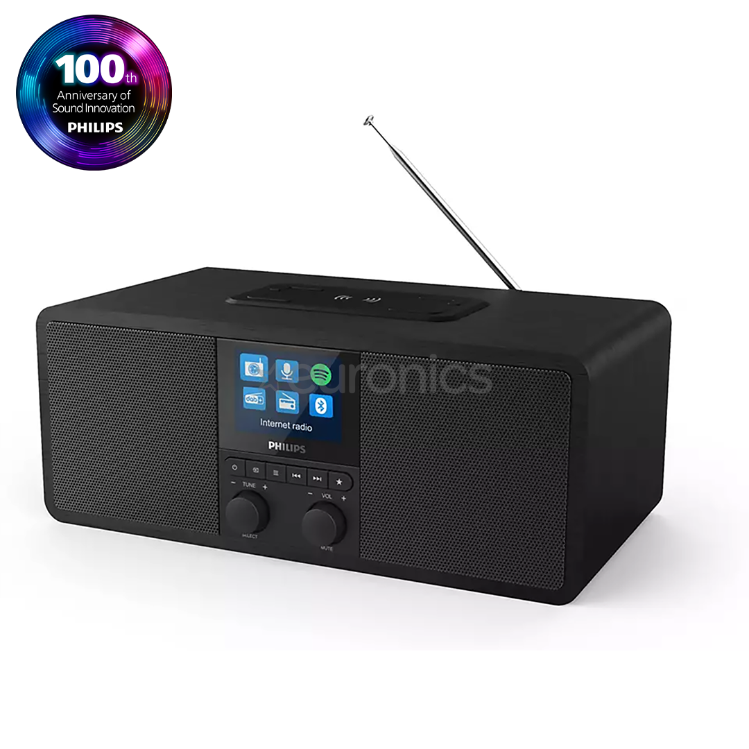 Philips TAR8805, FM, DAB+, Spotify connect, Bluetooth, беспроводная зарядка, черный - Интернет-радио