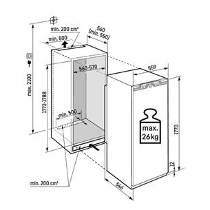 Liebherr Plus BioFresh, 275 л, высота 177 см - Интегрируемый холодильник