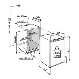 Liebherr pure, SmartFrost, 101 L, augstums 88 cm - Iebūvējama saldētava