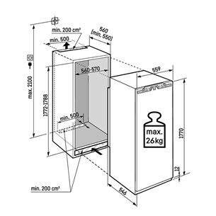 Liebherr plus NoFrost, 213 L, augstums 177 cm - Iebūvējama saldētava