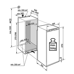Liebherr peak NoFrost, 213 L, height 177 cm - Built-in freezer