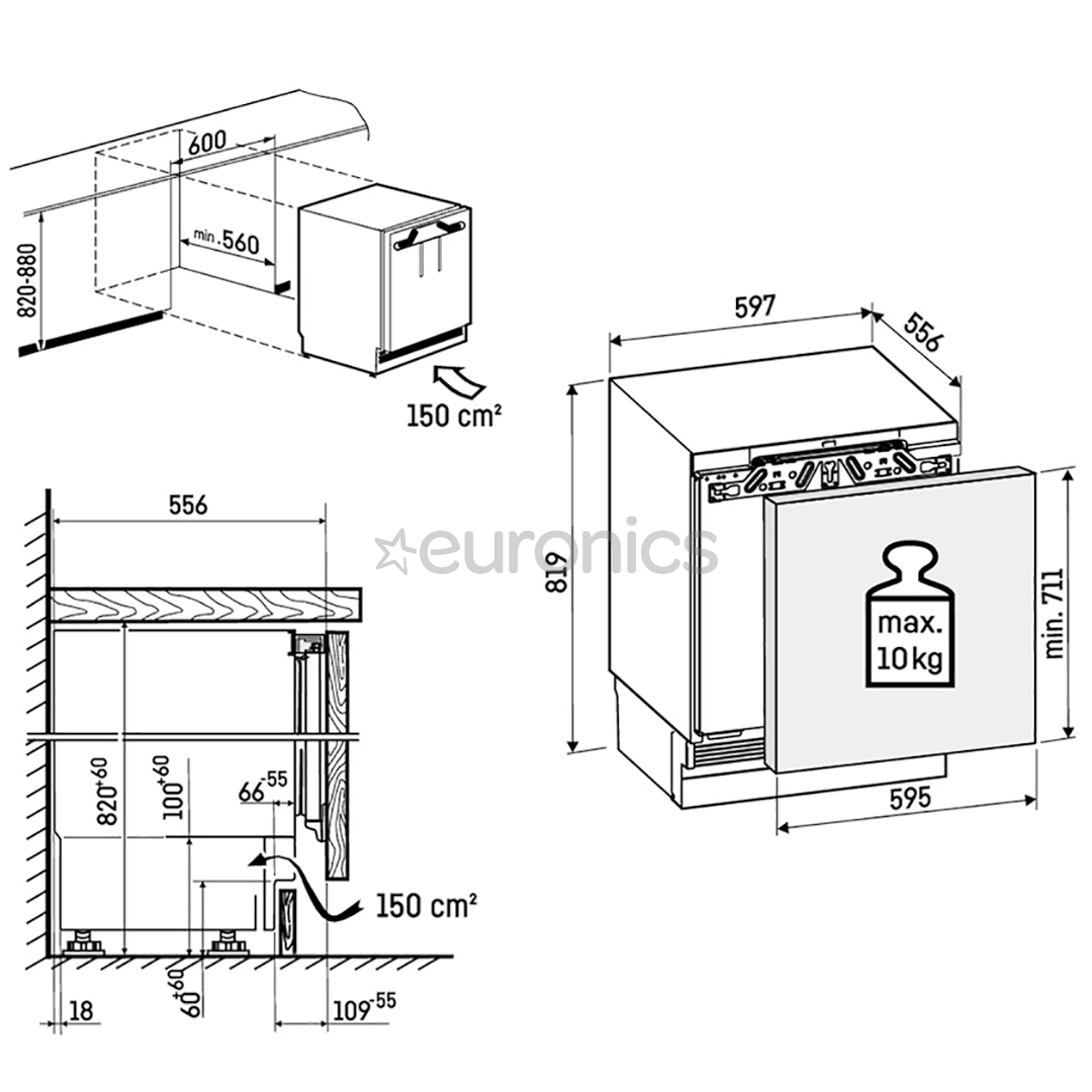 Liebherr Pure, 106 L, augstums 82 cm - Iebūvējams ledusskapis