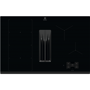 Electrolux 900 XT SensePro, platums 80 cm, melna - Iebūvējama indukcijas plīts virsma ar tvaika nosūcēju