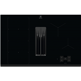 Electrolux 900 XT SensePro, platums 80 cm, melna - Iebūvējama indukcijas plīts virsma ar tvaika nosūcēju