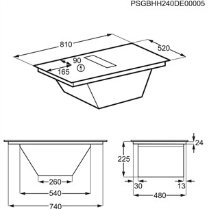 Electrolux 900 XT SensePro, width 80 cm, black - Built-in induction ExtractorHob