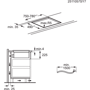 Electrolux 900 XT SensePro, platums 80 cm, melna - Iebūvējama indukcijas plīts virsma ar tvaika nosūcēju