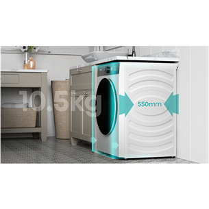 Hisense 10.5 kg / 6 kg, depth 55 cm, 1400 rpm - Washer-dryer combo