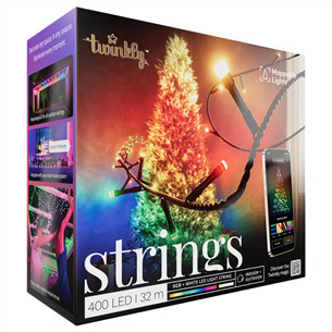 Twinkly Special Edition 400 RGB+W LED String (Gen II), IP44 - Viedās ziemassvētku gaismas