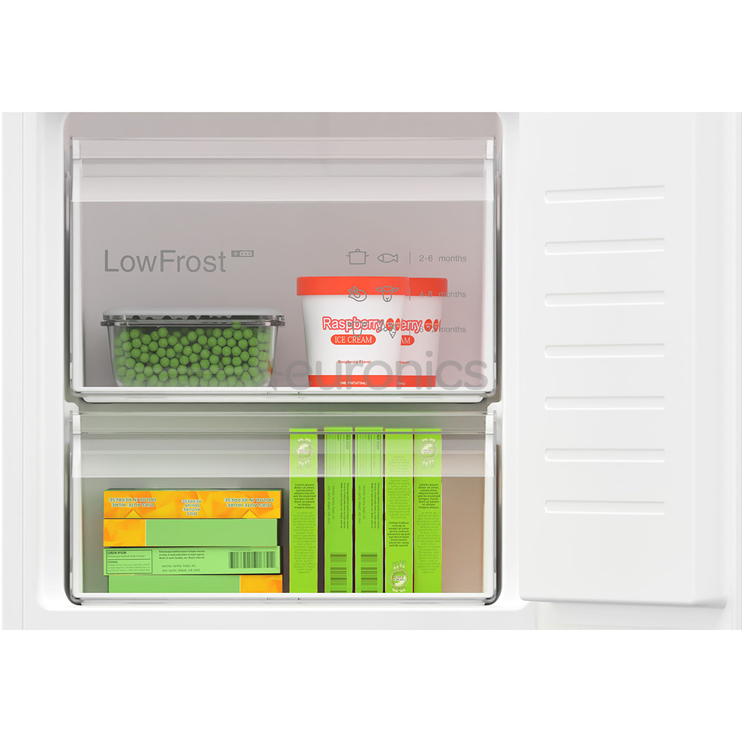 Bosch, Series 4, 270 L, height 178 cm - Built-in refrigerator