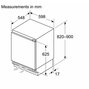 Bosch, Series 6, 110 L, augstums 82 cm - Iebūvējams ledusskapis