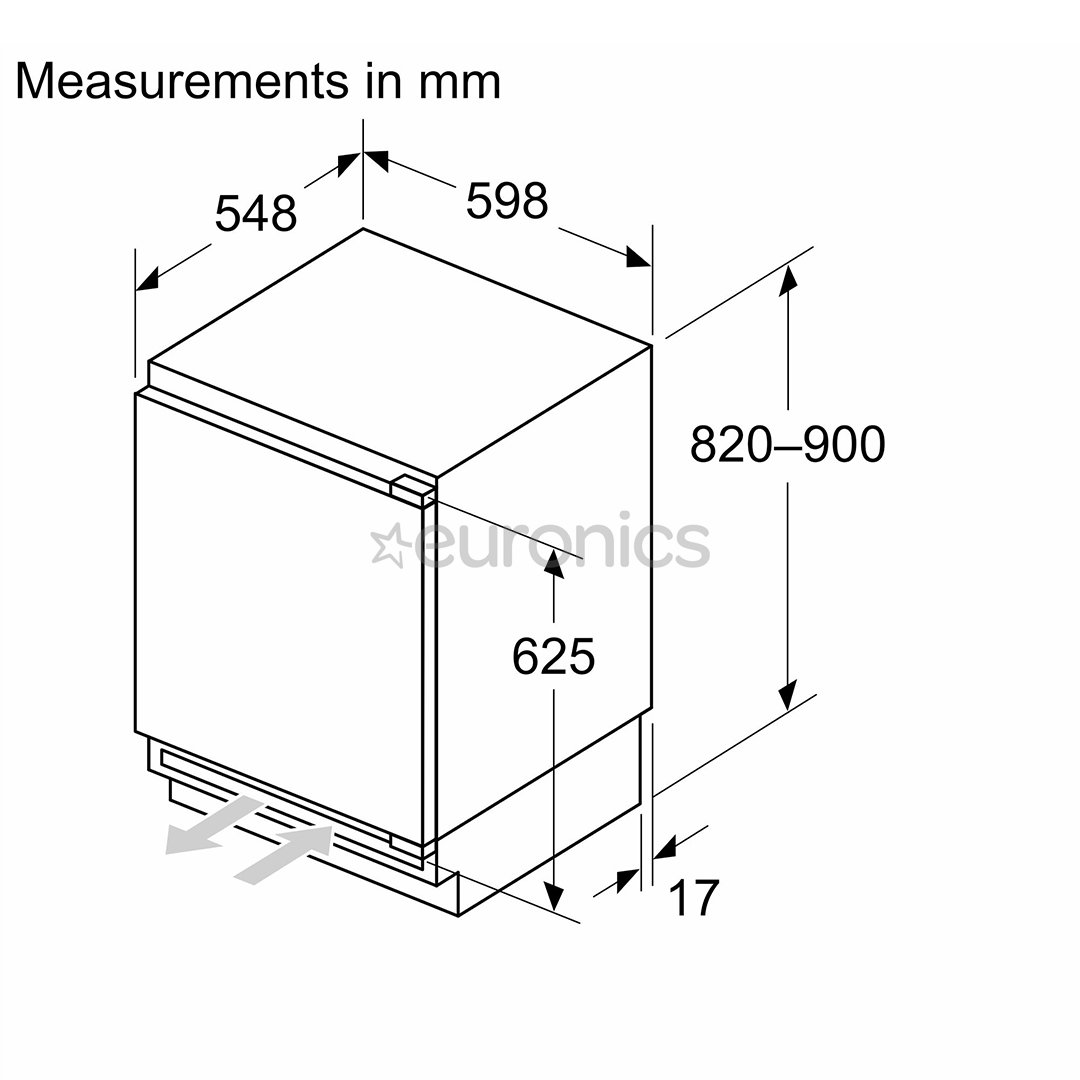 Bosch, Series 6, 110 L, augstums 82 cm - Iebūvējams ledusskapis