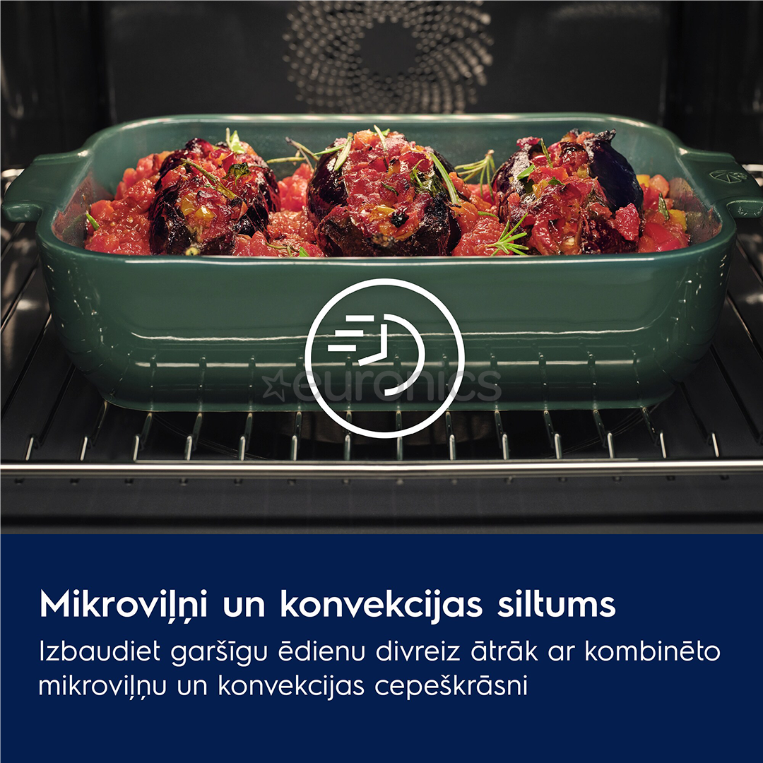 Electrolux 800 Series MealAssist Combiquick®, функция микроволн, 44 л, черный - Интегрируемый компактный духовой шкаф