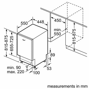 Bosch, Series 4, 10 комплектов посуды - Интегрируемая посудомоечная машина