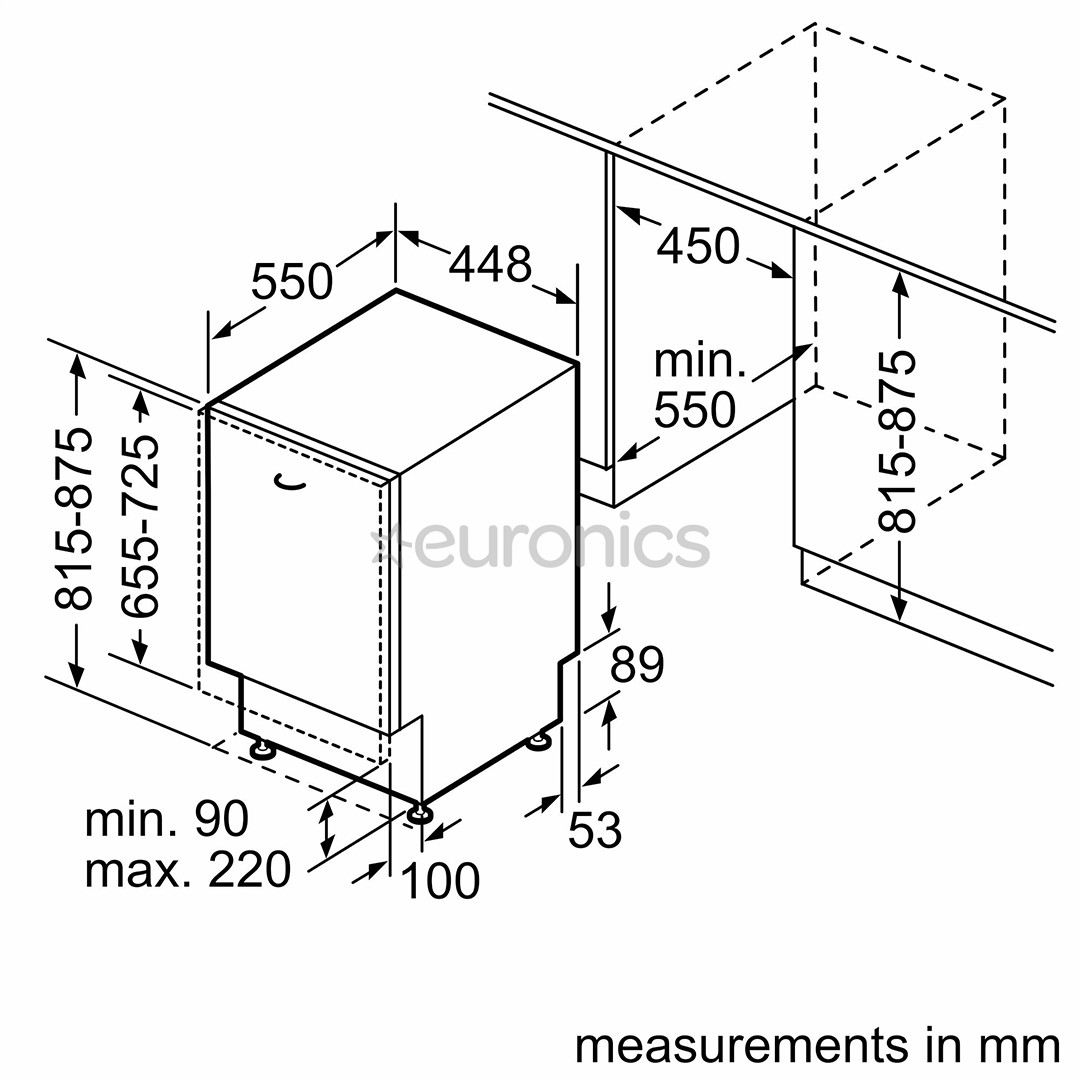 Bosch, Series 4, 10 комплектов посуды - Интегрируемая посудомоечная машина