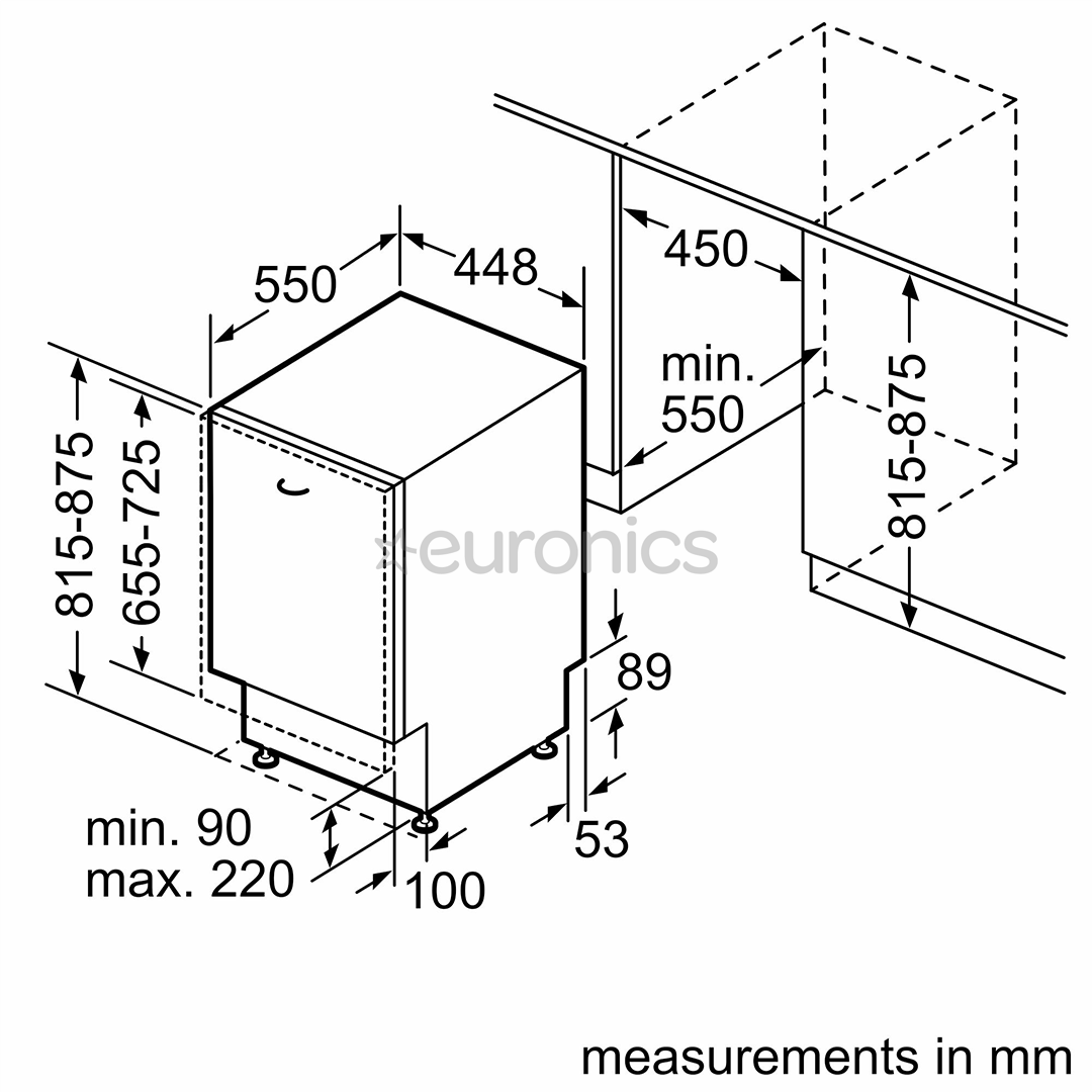 Bosch, Series 4, 10 place settings - Built-in dishwasher
