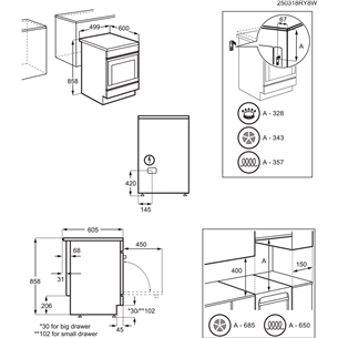 AEG SteamBake, 58 L, width 50 cm, stainelss steel - Ceramic cooker