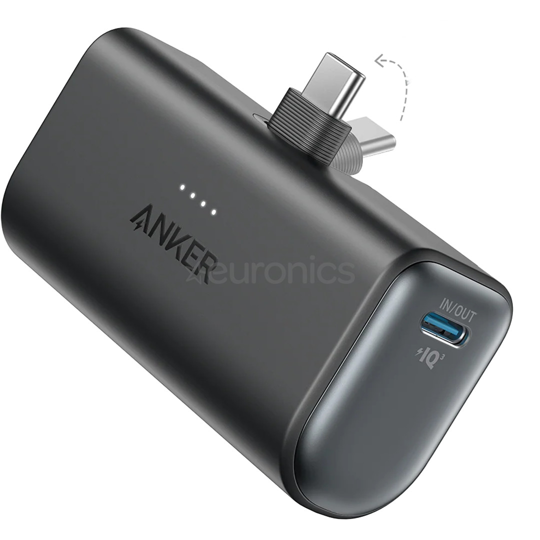 Anker Nano Power Bank, 22,5 W, 5000 mAh, melna - Portatīvais barošanas avots