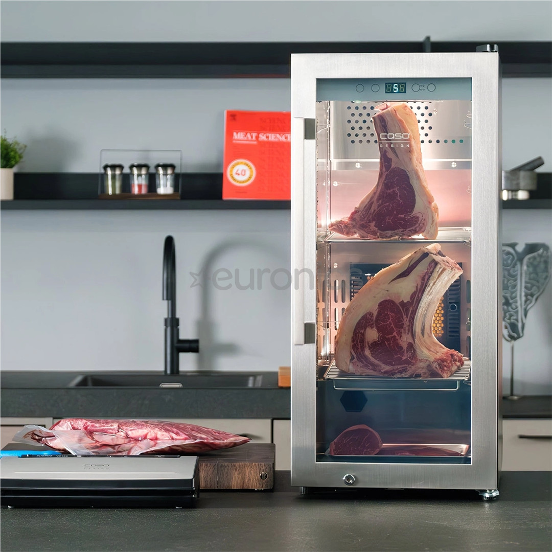 Caso DryAged Master 63, 63 L, height 88 cm, black/stainless steel - Maturing cabinet