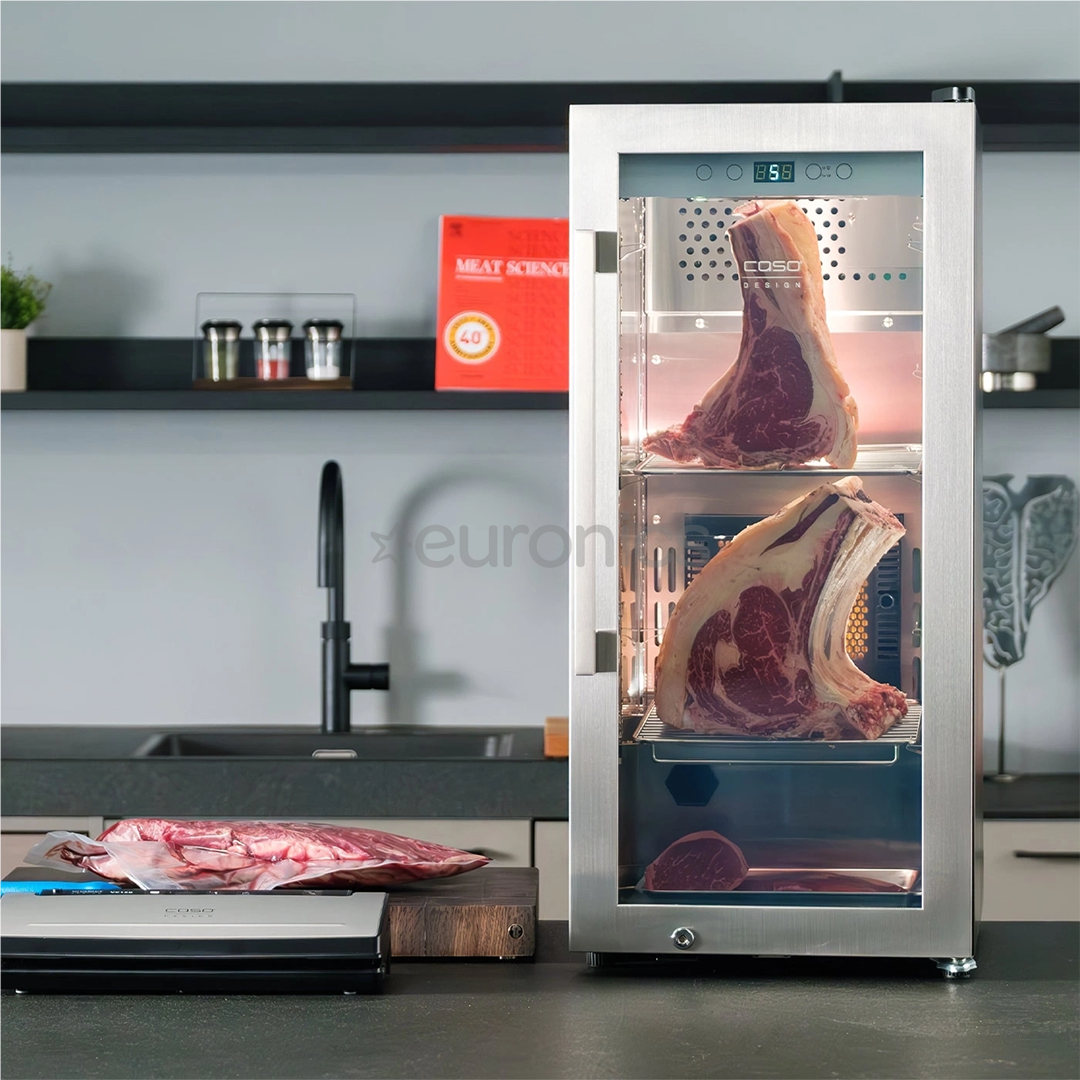 Caso DryAged Master 63, 63 л, высота 88 см, черный/нерж. сталь - Шкаф для выдержки