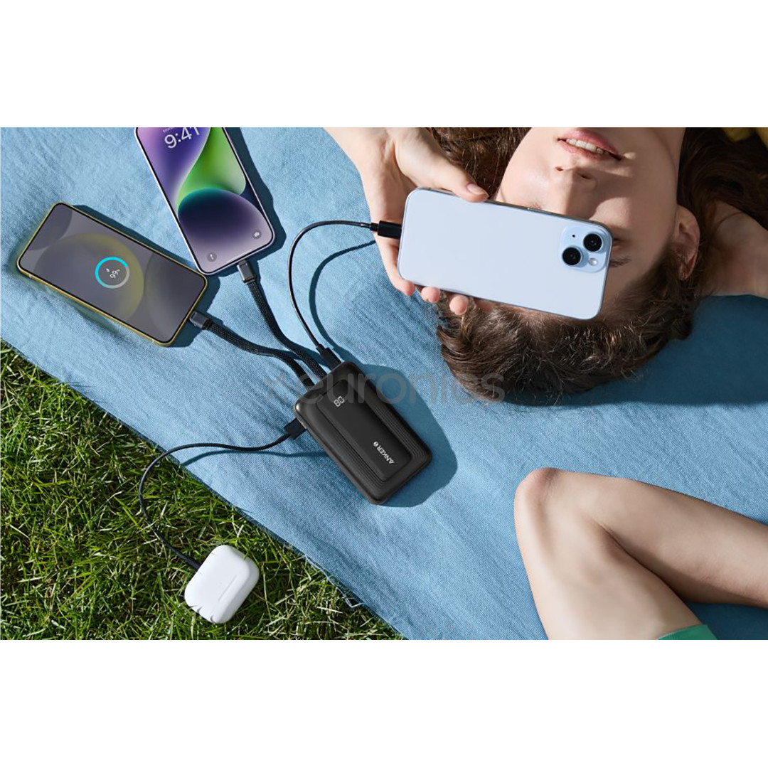 Anker Zolo Power Bank, 30 W, 10000 mAh, melna - Portatīvais barošanas avots