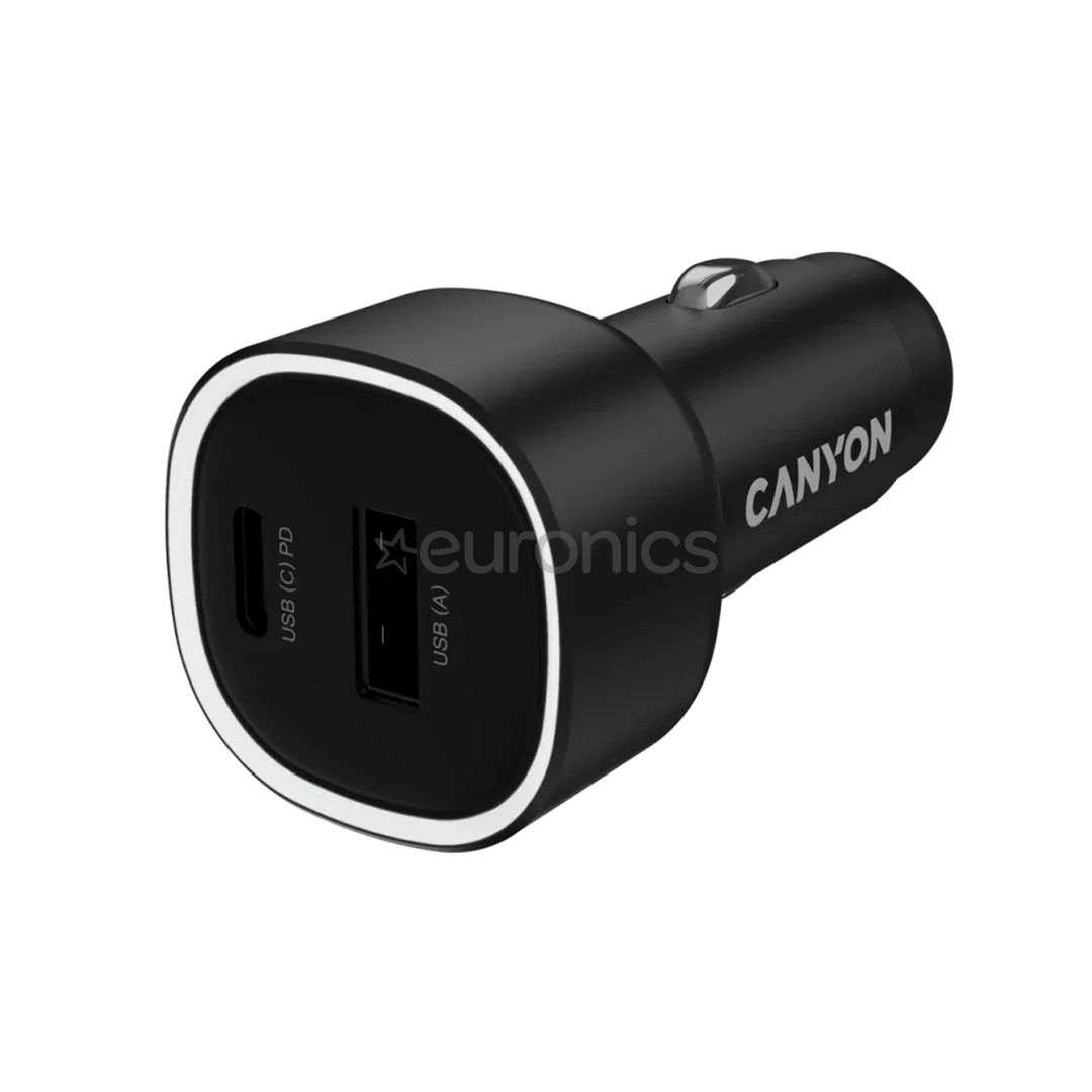Canyon OnDrive 85, USB-A, USB-C, 83 W, black - Car charger