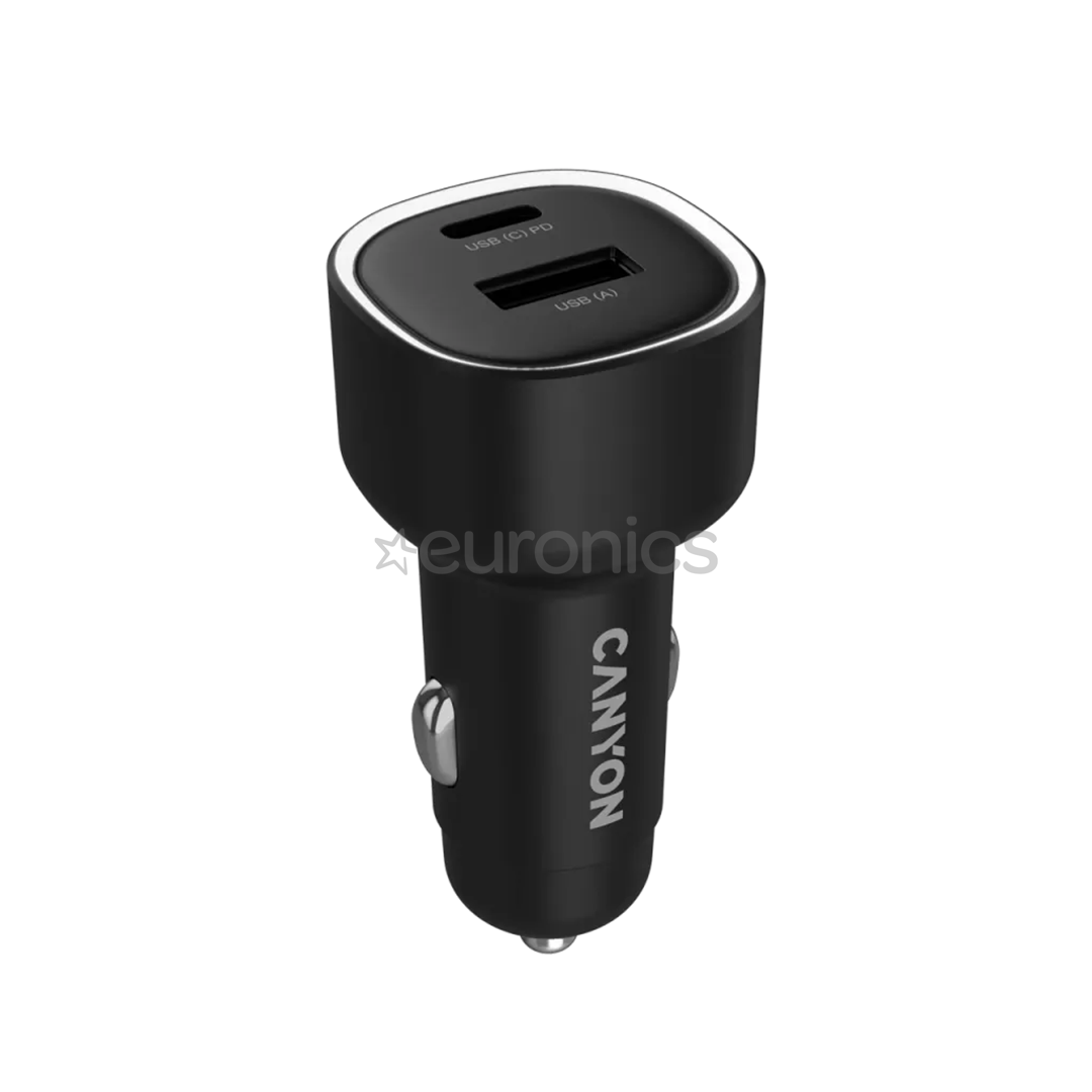 Canyon OnDrive 85, USB-A, USB-C, 83 W, black - Car charger