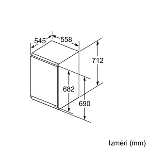 Bosch, 72 L, augstums 72 cm - Iebūvējama saldētava