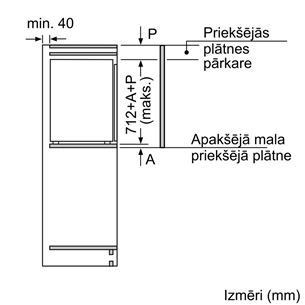 Bosch, 72 L, augstums 72 cm - Iebūvējama saldētava