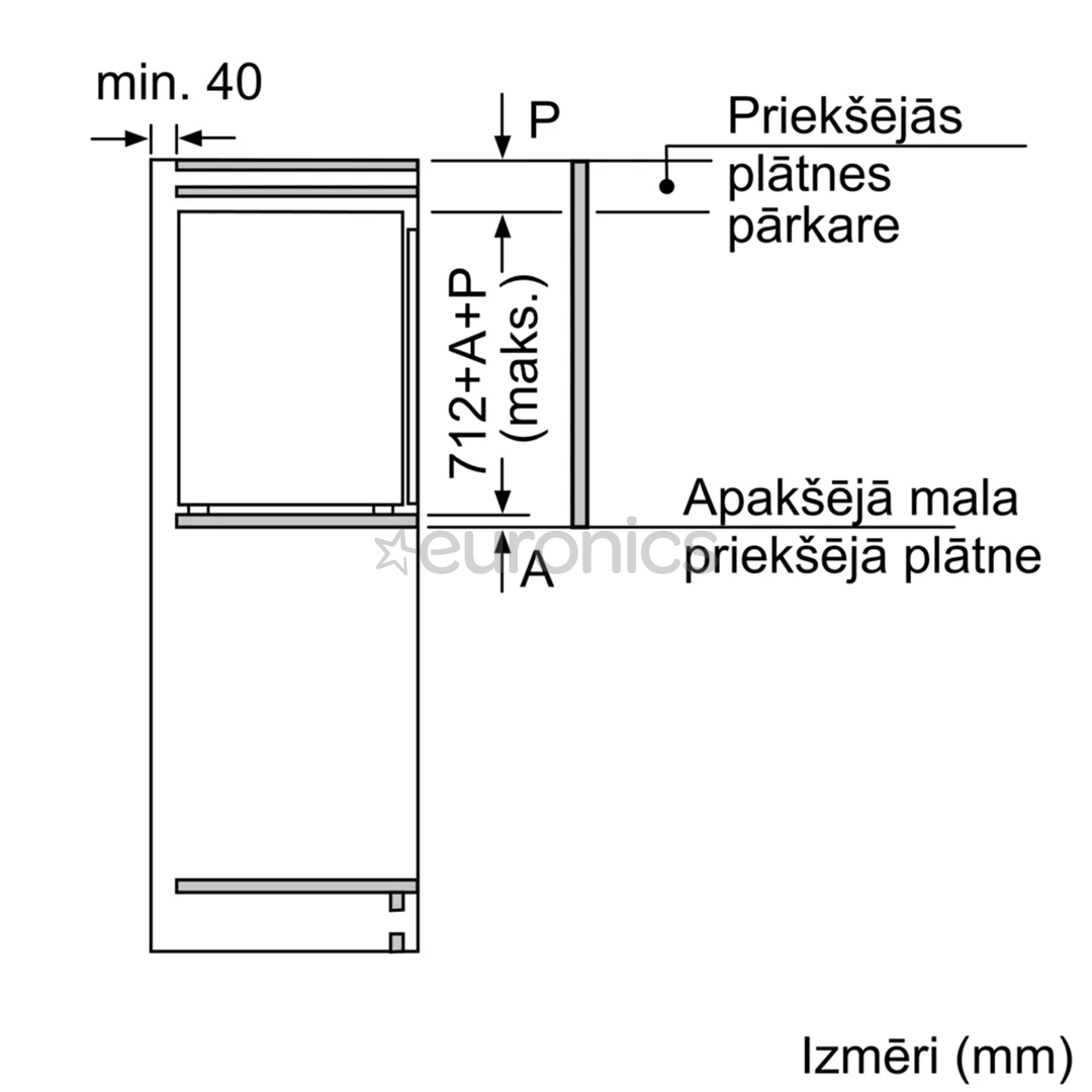 Bosch, 72 L, augstums 72 cm - Iebūvējama saldētava