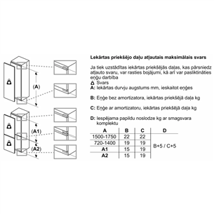 Bosch, 72 L, augstums 72 cm - Iebūvējama saldētava