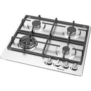 Hisense, platums 60 cm, nerūsējošā tērauda - Iebūvējama gāzes plīts virsma