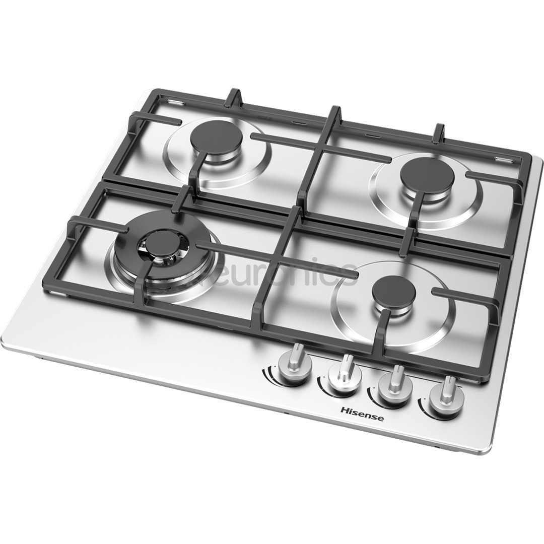 Hisense, platums 60 cm, nerūsējošā tērauda - Iebūvējama gāzes plīts virsma