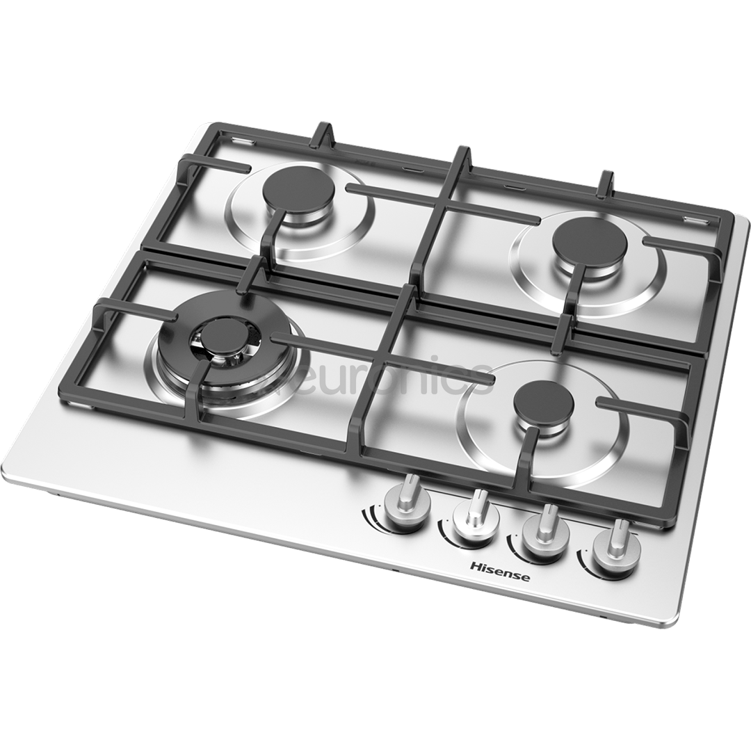 Hisense, platums 60 cm, nerūsējošā tērauda - Iebūvējama gāzes plīts virsma