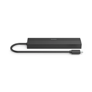 Hama USB-C Hub, 3x USB-A 3.2 Gen 1, USB-C, HDMI, LAN, melna - Adapteris