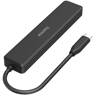 Hama USB-C Hub, 3x USB-A, USB-C, HDMI, melna - Adapteri