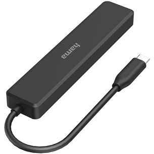 Hama USB-C Hub, 3x USB-A, USB-C, HDMI, melna - Adapteri
