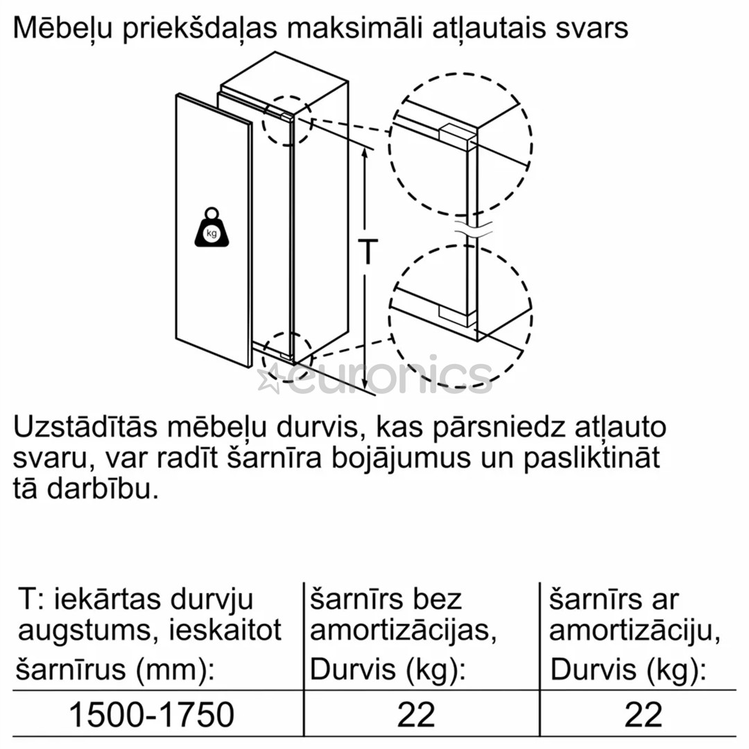 Bosch Serie 6, 319 L, height 178 cm - Built-in Cooler