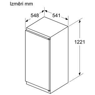 Bosch Series 2, 204 L, augstums 123 cm - Iebūvējams aukstuma skapis