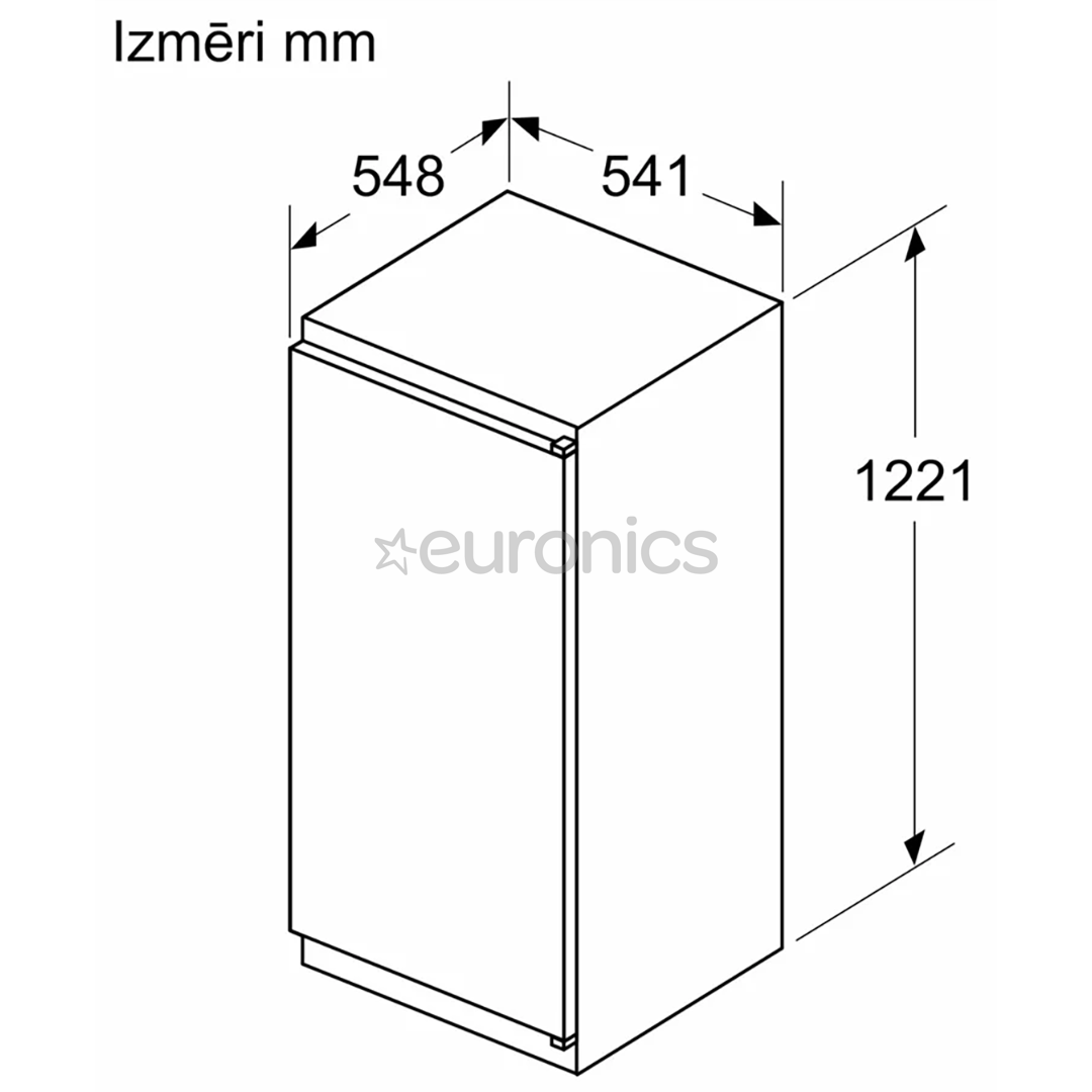 Bosch Series 2, 204 L, augstums 123 cm - Iebūvējams aukstuma skapis