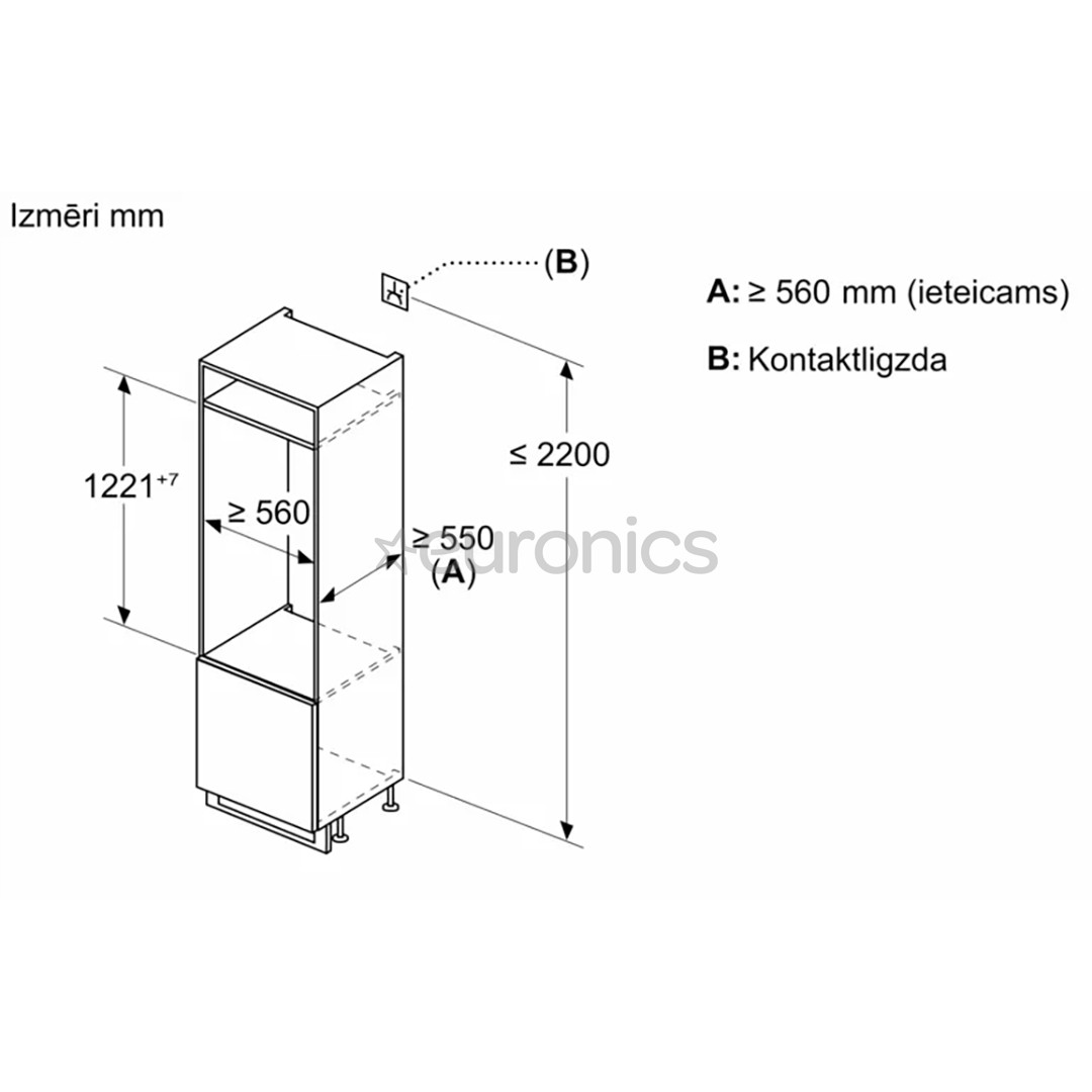 Bosch Serie 2, 204 L, height 123 cm - Built-in Cooler