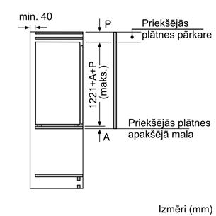 Bosch Series 2, 204 L, augstums 123 cm - Iebūvējams aukstuma skapis
