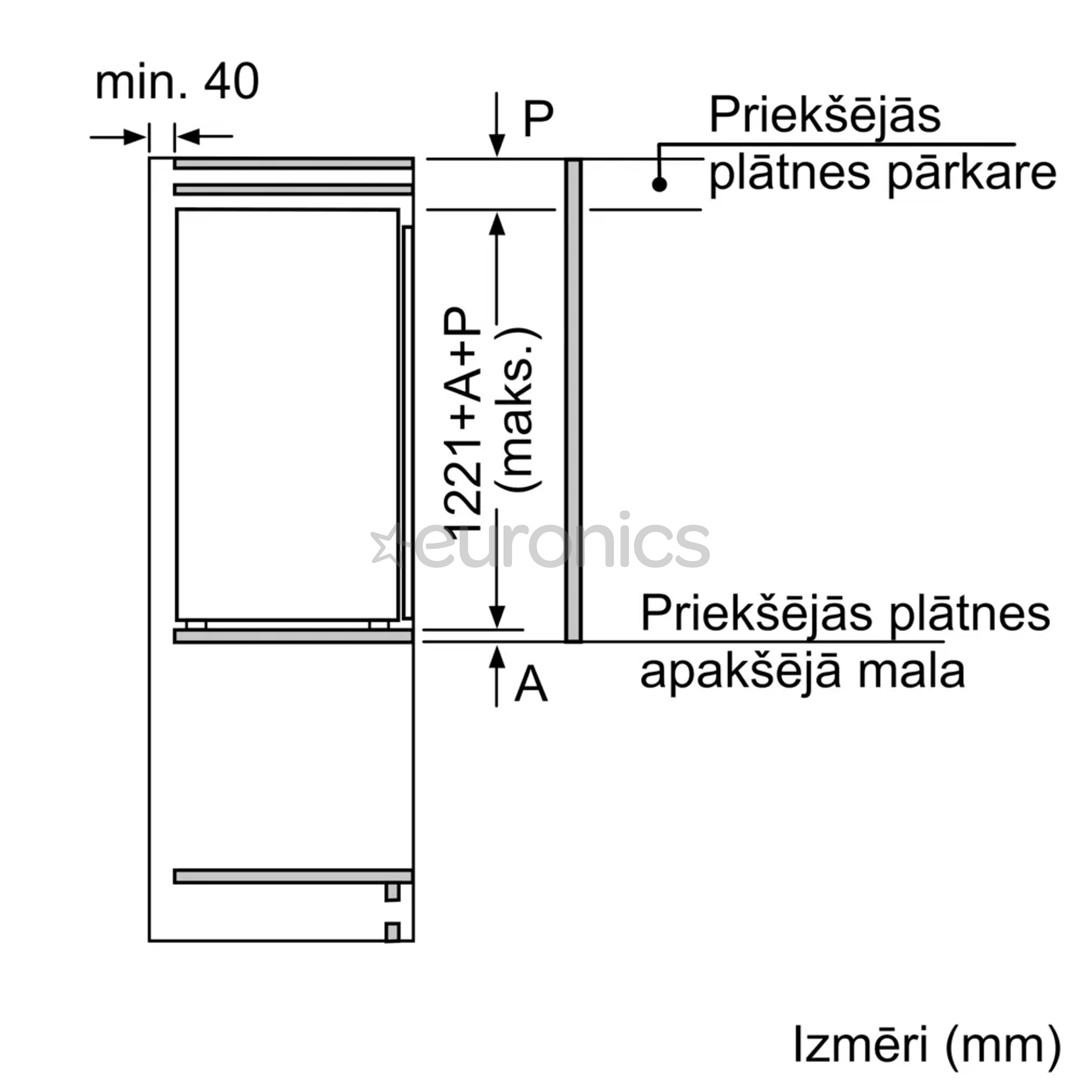 Bosch Serie 2, 204 L, height 123 cm - Built-in Cooler