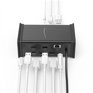 Hama Connect2Office, USB-C, 9 ports, 100 W, gray - Notebook dock