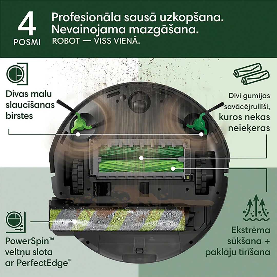 iRobot Roomba® Max 705 Combo, Wet & Dry, melna - Robots putekļu sūcējs