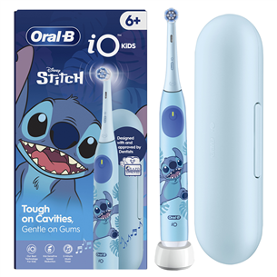 Braun Oral-B iO Kids, Disney, Stitch, zila - Elektriskā zobu birste + ceļojuma futrālis IO.KID.STICH.TC