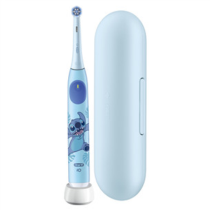 Braun Oral-B iO Kids, Disney, Stitch, zila - Elektriskā zobu birste + ceļojuma futrālis