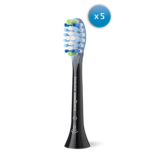 Philips Sonicare Premium Plaque Defence, 5 gab., melna - Uzgaļi elektriskajai zobu birstei HX9045/88